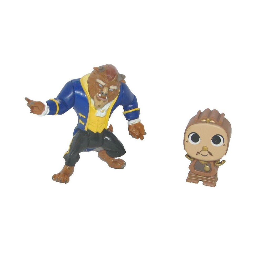 Disney Beauty and the Beast Figures Lot of 2 the Beast & Cogsworth